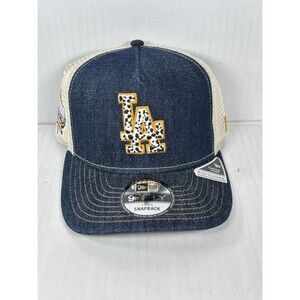 New Era LA Dodgers 9FIFTY A-Frame Denim SnapBack Adjustable Hat Cap 40 Years